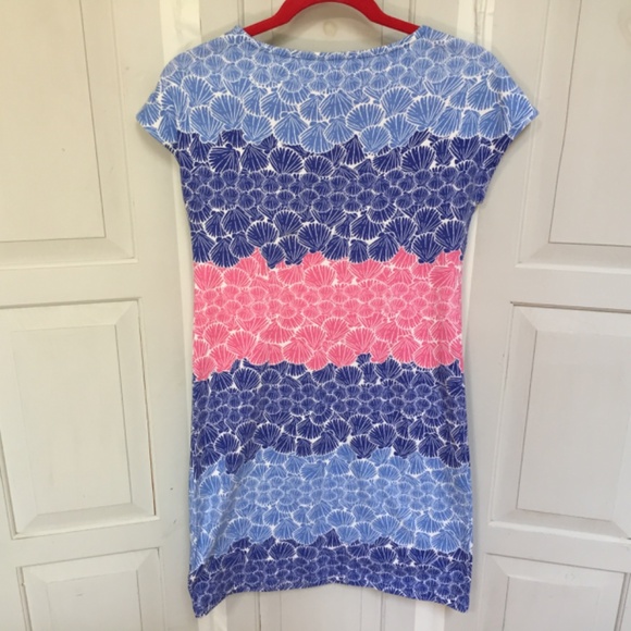 Talbots Blue and Pink Seashell Print Cotton Mini Dress - Picture 13 of 16